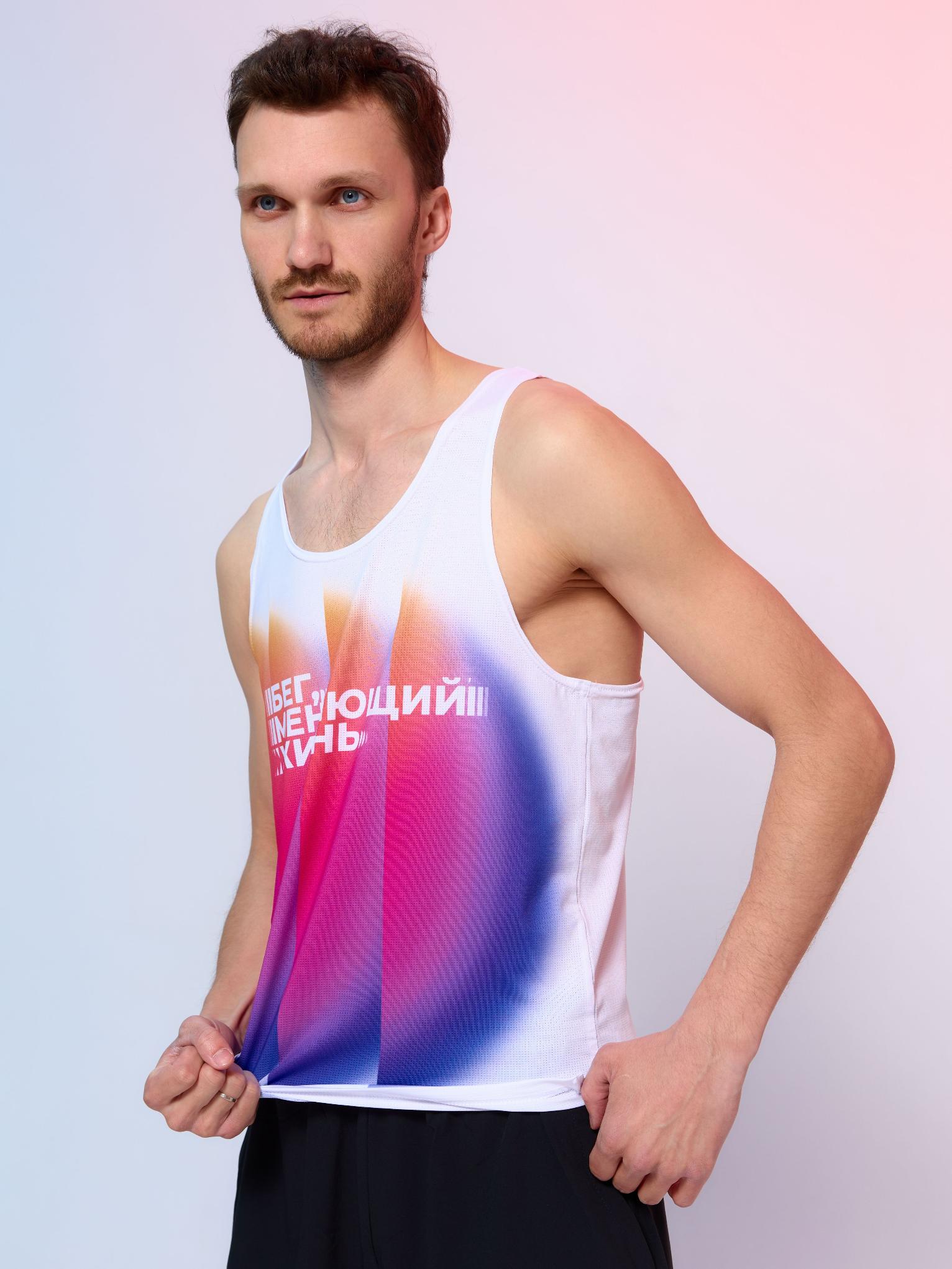 Майка белая «Бег, меняющий жизнь» 