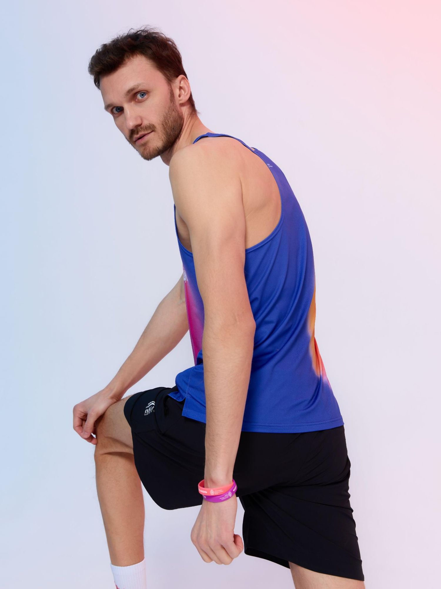 Майка синяя «Бег, меняющий жизнь» 